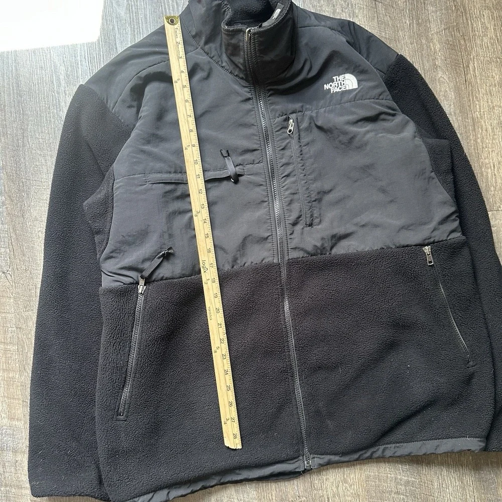The North Face Denali Jacket Mens XXL Gray Black Polartec Fleece Full Zip